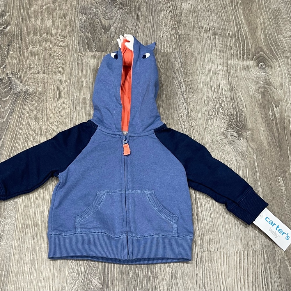 New Carter’s Hoodie Sweatshirt Shark 3 Months OC14